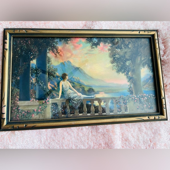 R. Atkinson Fox 1920s print: Sunset Dreams art deco fantasy woman 9”X 15” framed - Picture 2 of 10